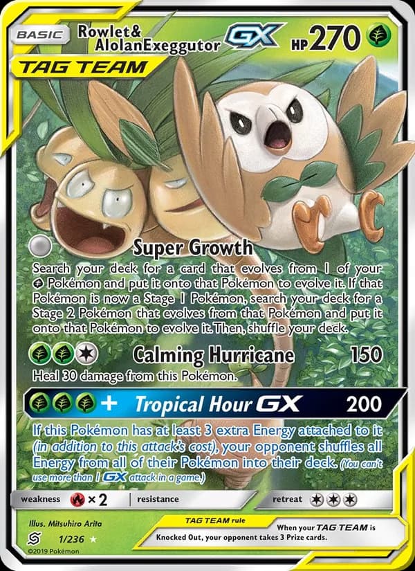 Rowlet & Alolan Exeggutor GX TAG TEAM-GX