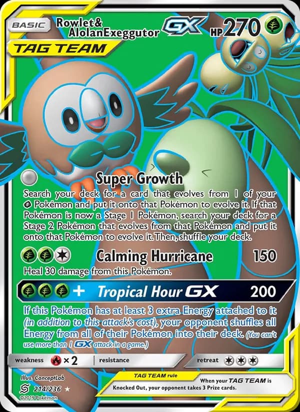 Rowlet & Alolan Exeggutor GX TAG TEAM-GX