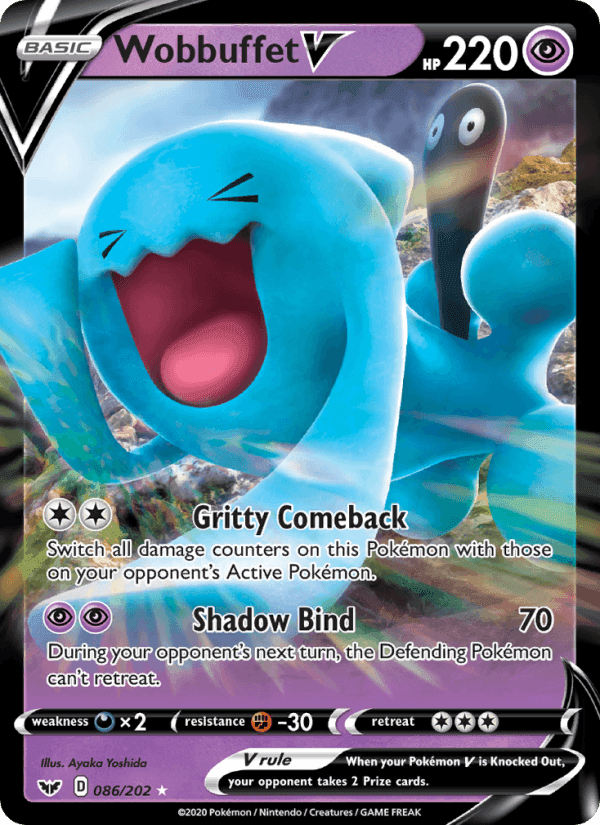 Wobbuffet V 86/202 — Sword & Shield (Holo Rare V)